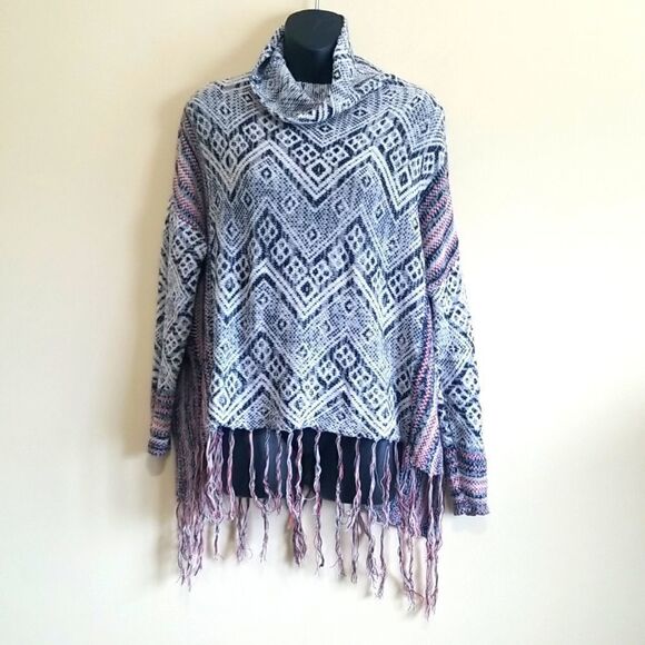 Mossimo Cowl Neck Poncho Sweater Sz small - Picture 2 of 7